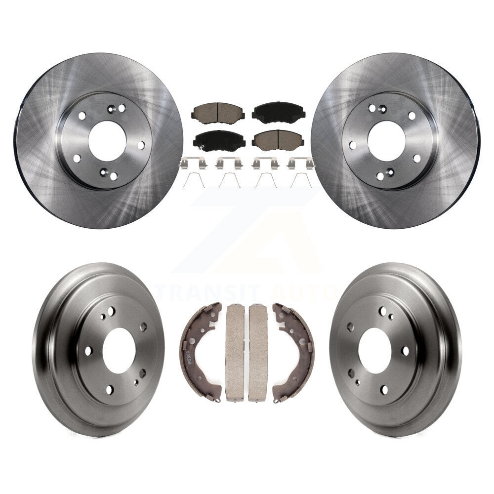 Rotors de frein à disque avant et arrière, plaquettes en céramique et Kit de batterie pour Honda Civic