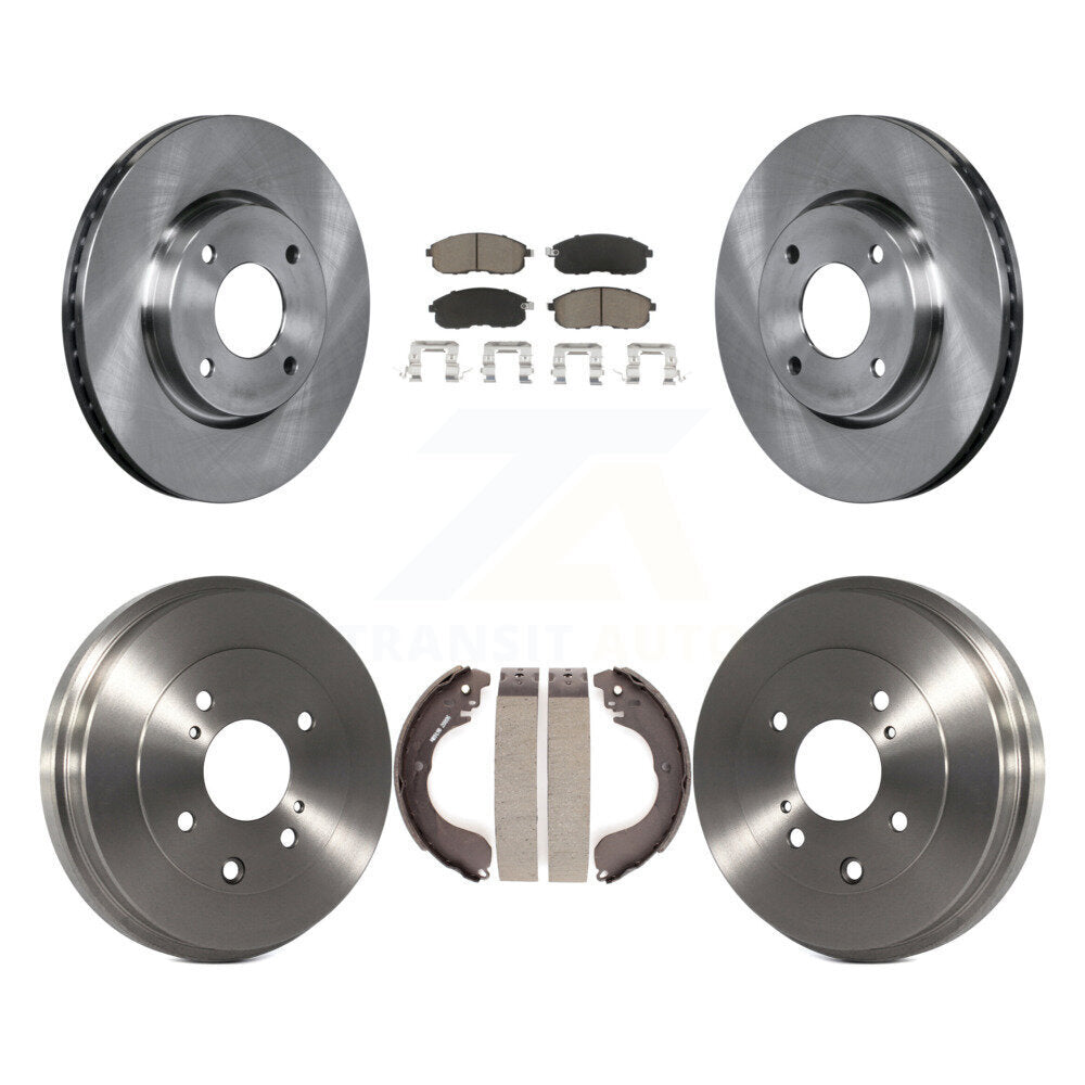 Rotors de frein à disque avant et arrière, tampons en céramique et Kit de tambour pour Nissan Versa Sentra Cub
