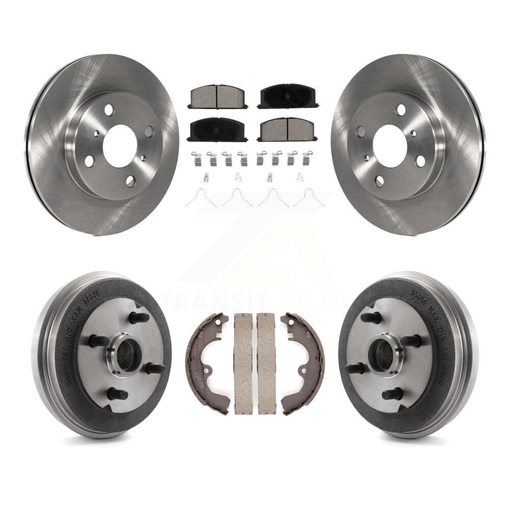 Rotors de frein à disque avant et arrière, plaquettes en céramique et Kit de tambour pour Toyota Tercel Paseo