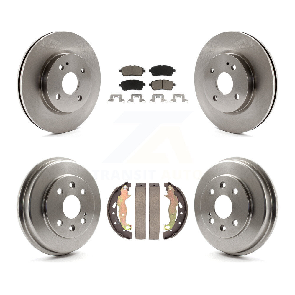 Rotors de frein à disque avant et arrière, plaquettes en céramique et Kit de batterie pour Mazda 2 2011 – 2014