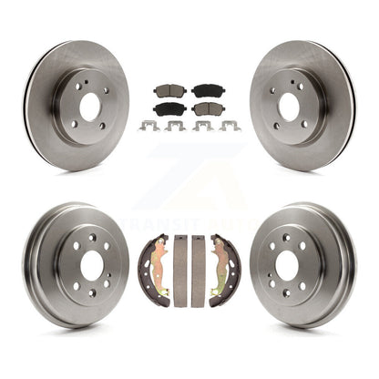Rotors de frein à disque avant et arrière, plaquettes en céramique et Kit de batterie pour Mazda 2 2011 – 2014