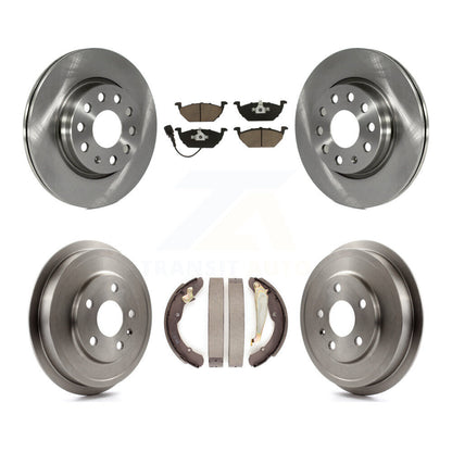 Rotors de frein à disque avant et arrière, plaquettes en céramique et Kit de tambour pour Volkswagen Jetta