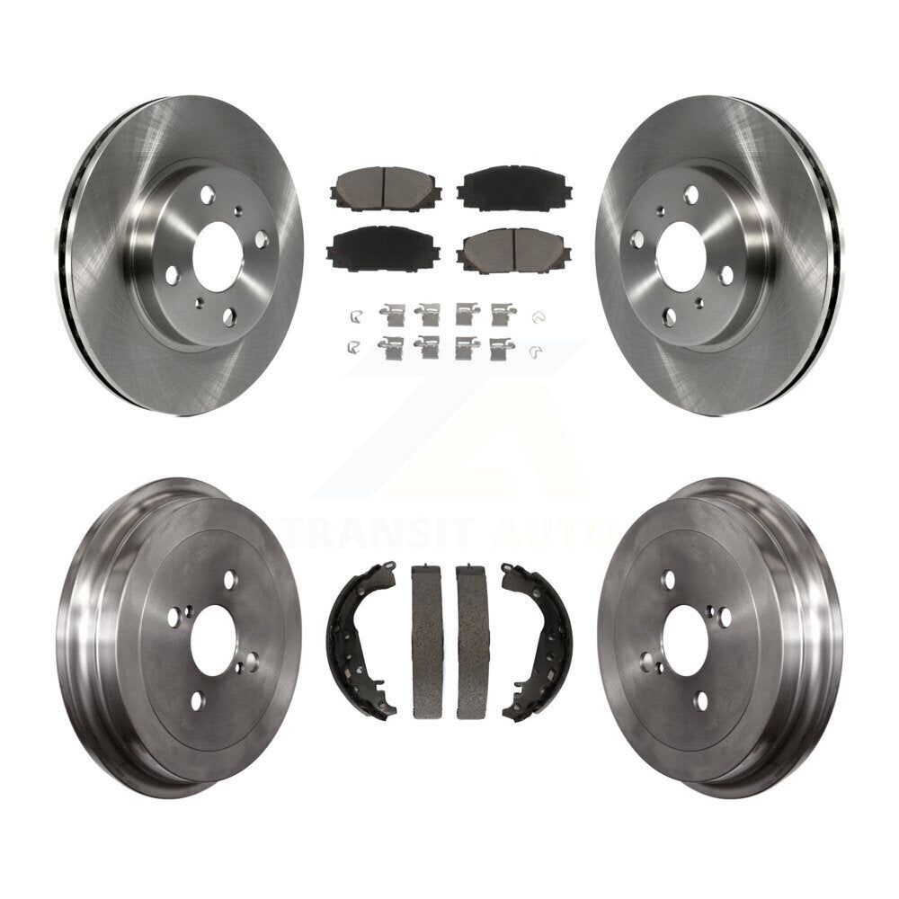 Rotors de frein à disque avant et arrière, tampons en céramique et Kit de tambour pour Toyota Yaris
