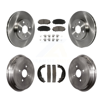Rotors de frein à disque avant et arrière, tampons en céramique et Kit de tambour pour Toyota Yaris