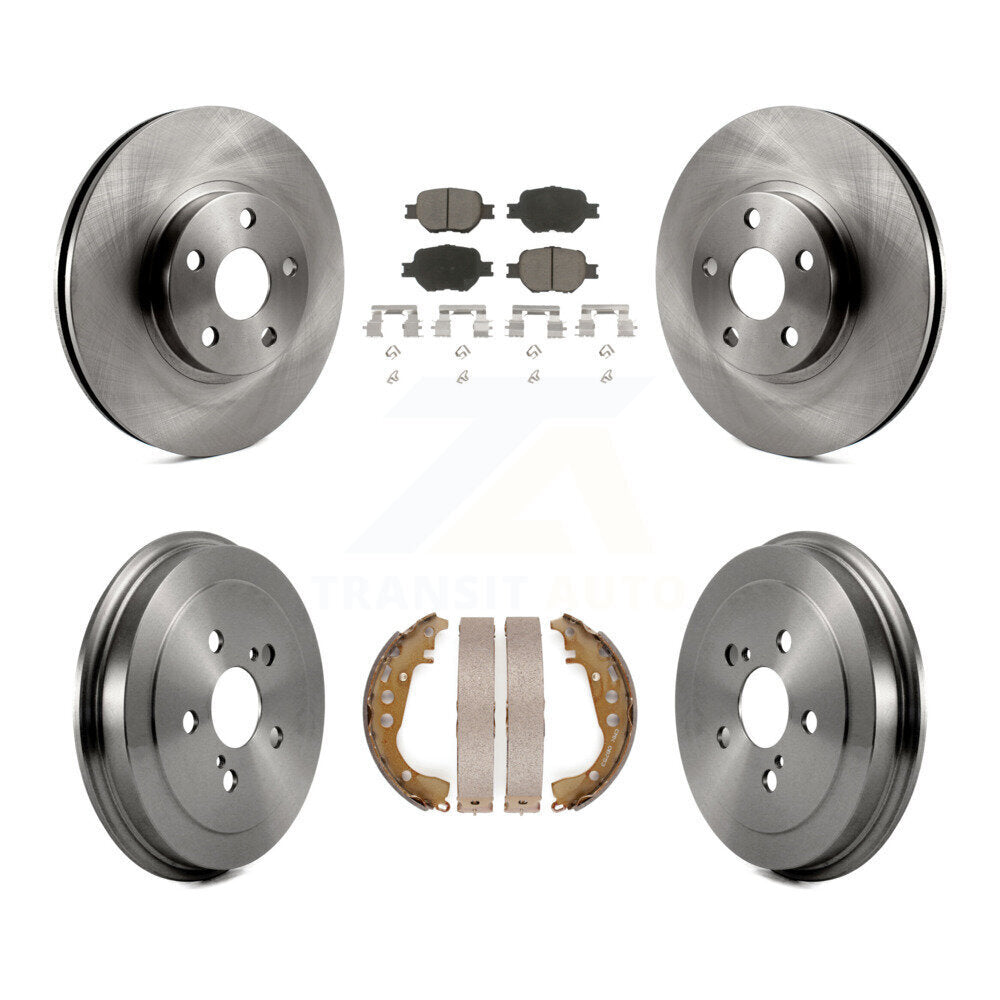 Rotors de frein à disque avant et arrière, plaquettes en céramique et Kit de tambour pour Toyota Celica