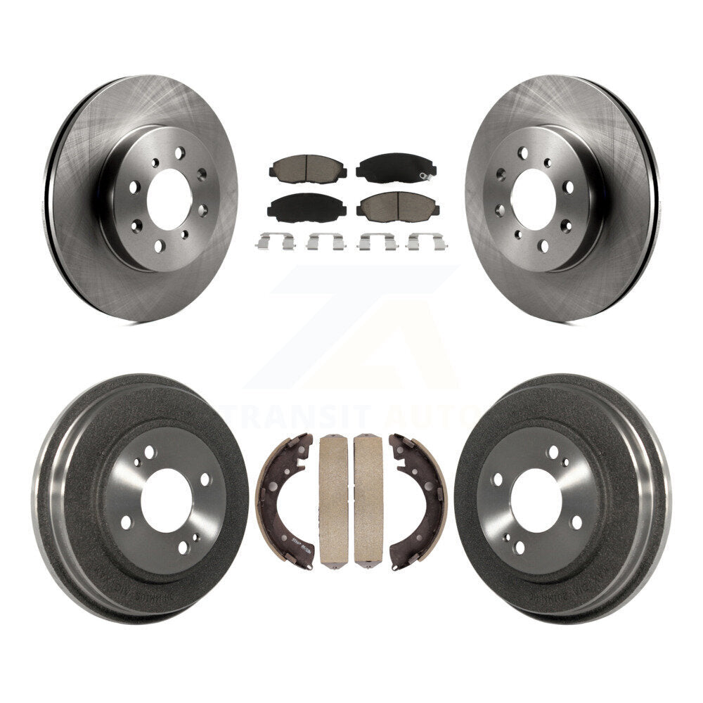 Rotors de frein à disque avant et arrière, plaquettes en céramique et Kit de batterie pour Honda Civic