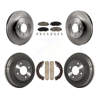 Rotors de frein à disque avant et arrière, plaquettes en céramique et Kit de batterie pour Honda Civic