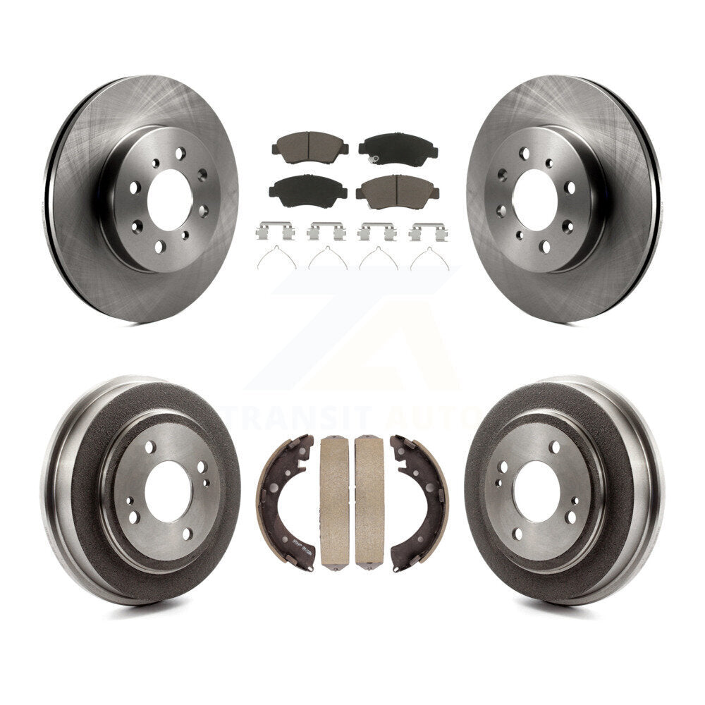 Rotors de frein à disque avant et arrière, plaquettes en céramique et Kit de batterie pour Honda Fit 2007 – 2008