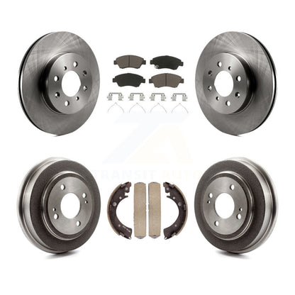 Rotors de frein à disque avant et arrière, plaquettes en céramique et Kit de batterie pour Honda Fit 2007 – 2008