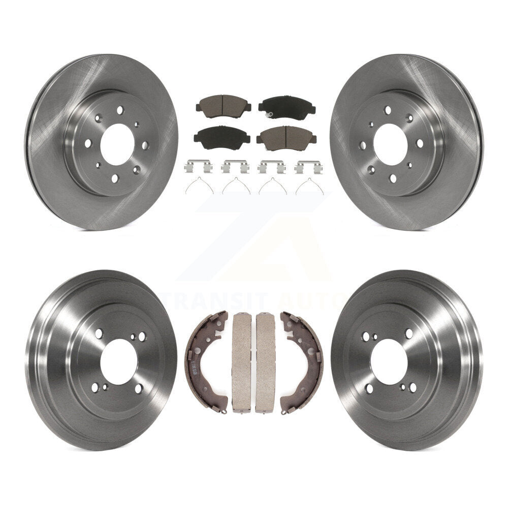 Rotors de frein à disque avant et arrière, plaquettes en céramique et Kit de batterie pour Honda Fit 2015 – 2020
