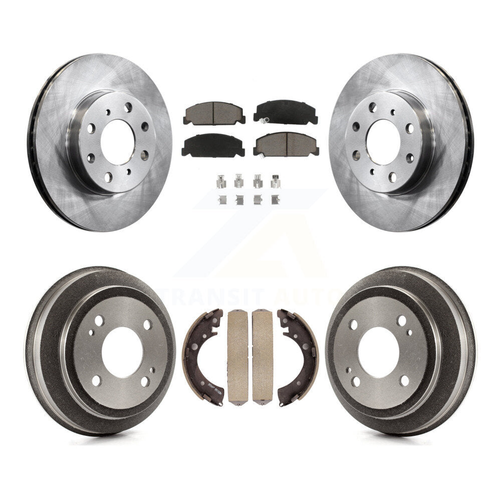 Rotors de frein à disque avant et arrière, plaquettes en céramique et Kit de batterie pour Honda Civic