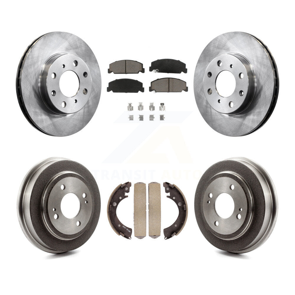 Rotors de frein à disque avant et arrière, plaquettes en céramique et Kit de batterie pour Honda Civic