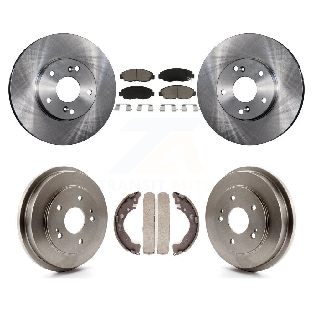 Rotors de frein à disque avant et arrière, plaquettes en céramique et Kit de tambour pour Honda Civic GX 2011