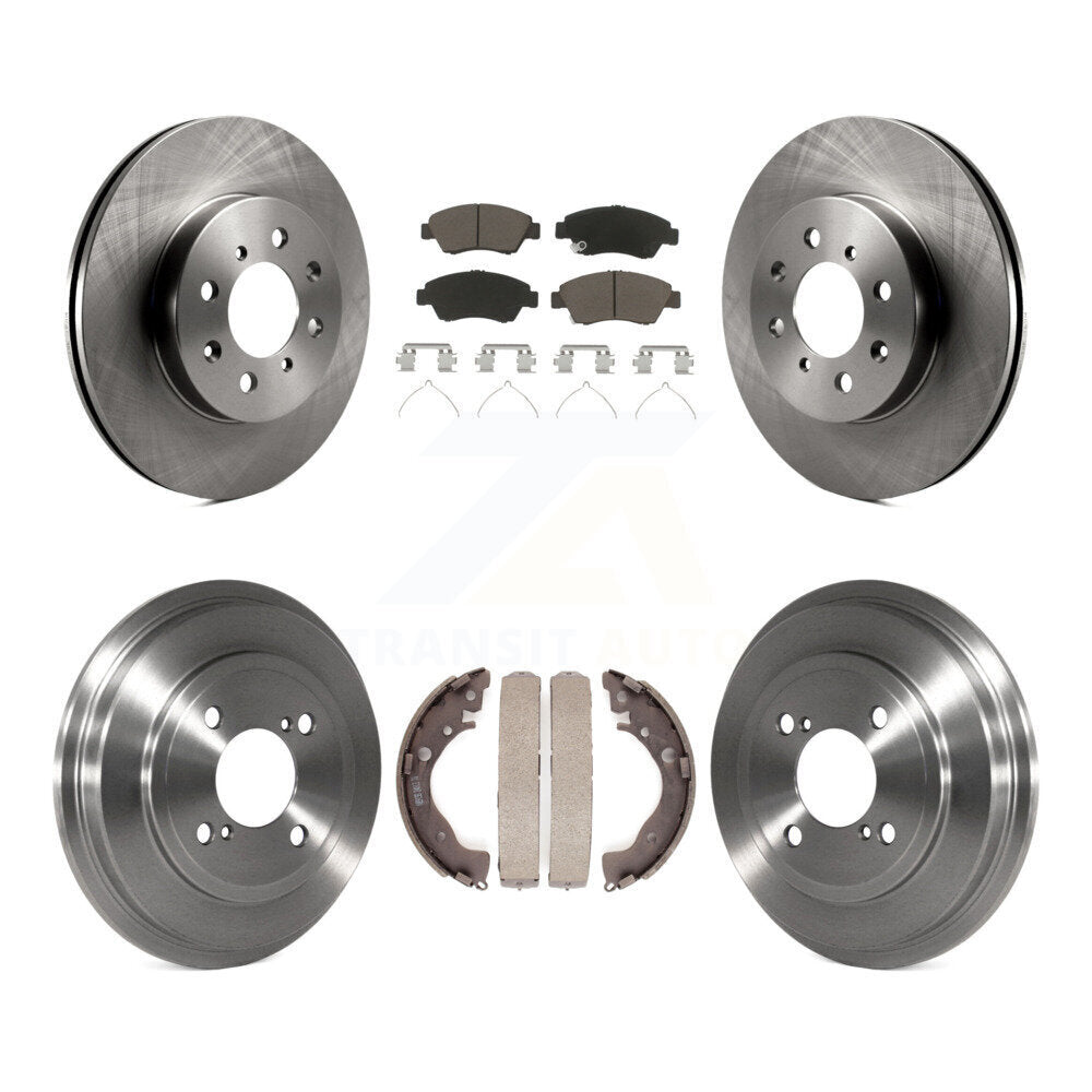 Rotors de frein à disque avant et arrière, plaquettes en céramique et Kit de batterie pour Honda Fit DX 2013