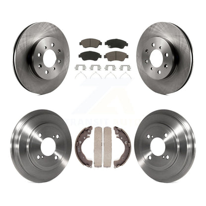 Rotors de frein à disque avant et arrière, plaquettes en céramique et Kit de batterie pour Honda Fit DX 2013