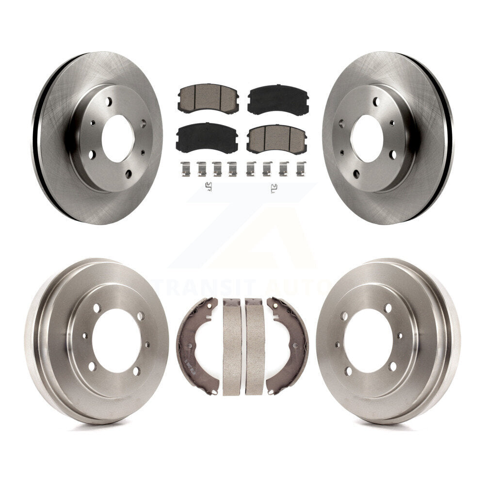 Rotors de frein à disque avant et arrière, plaquettes en céramique et Kit de tambour pour Mitsubishi Lancer