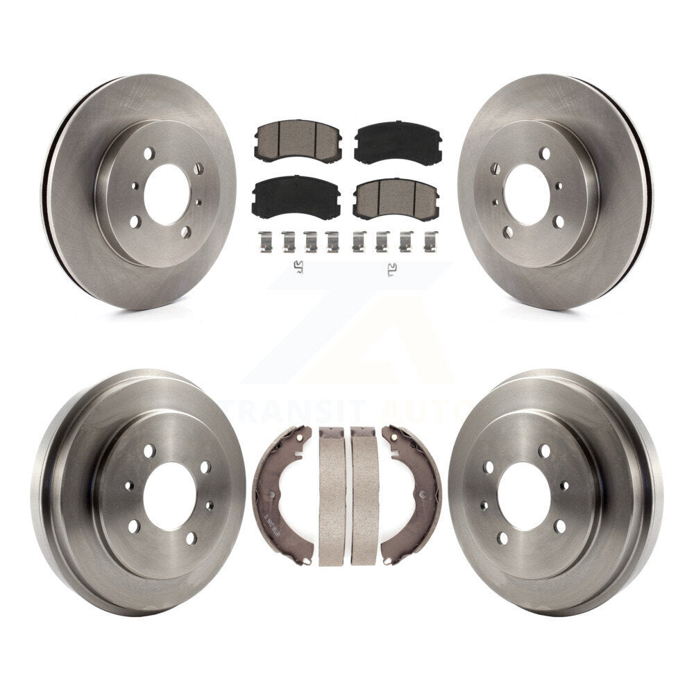 Rotors de frein à disque avant et arrière, plaquettes en céramique et Kit de tambour pour Mitsubishi Lancer