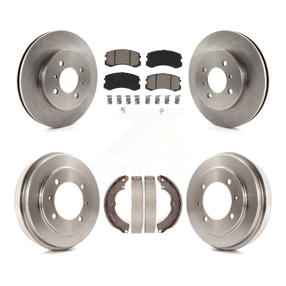 Rotors de frein à disque avant et arrière, plaquettes en céramique et Kit de tambour pour Mitsubishi Lancer ES