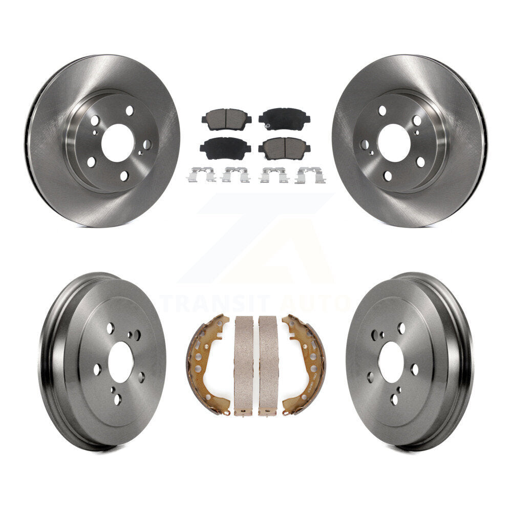 Rotors de frein à disque avant et arrière, tampons en céramique et Kit de tambour pour Toyota Priu 2004 – 2008