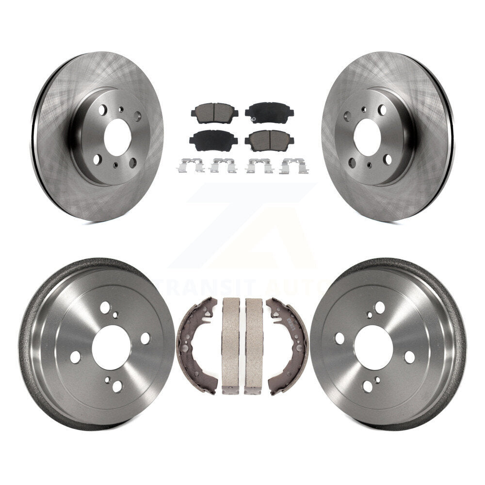 Rotors de frein à disque avant et arrière, plaquettes en céramique et Kit de tambour pour Toyota Ech 2001 – 2005