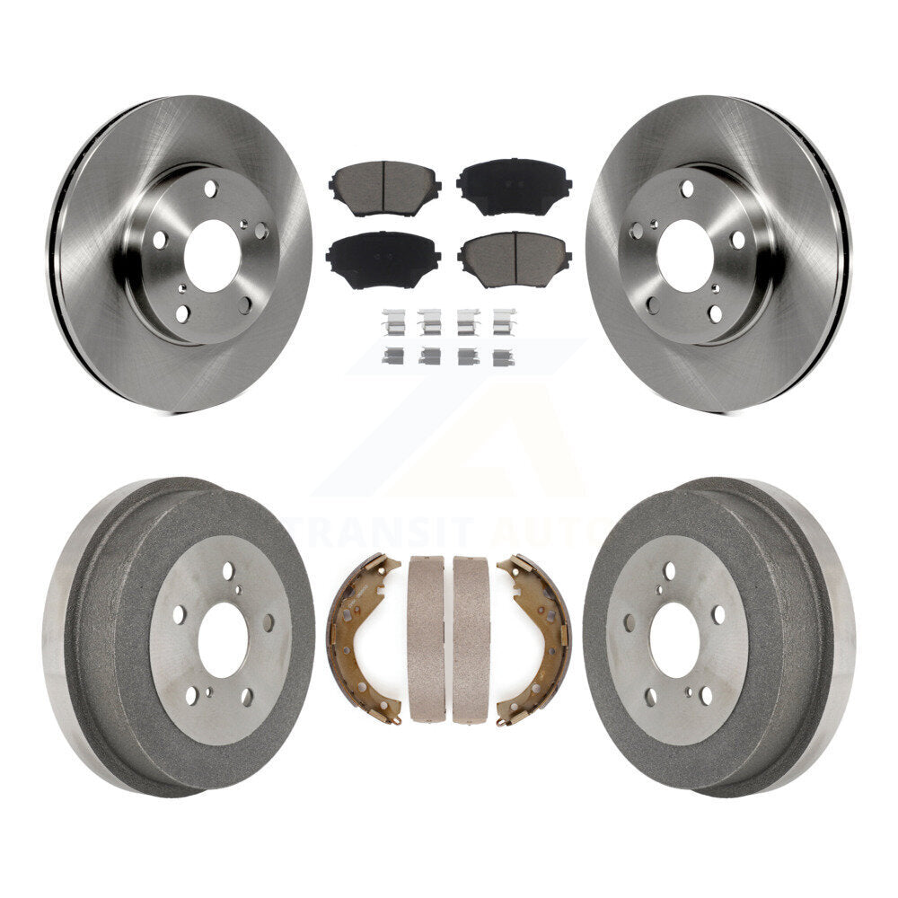 Rotors de frein à disque avant et arrière, plaquettes en céramique et Kit de tambour pour Toyota RAV4