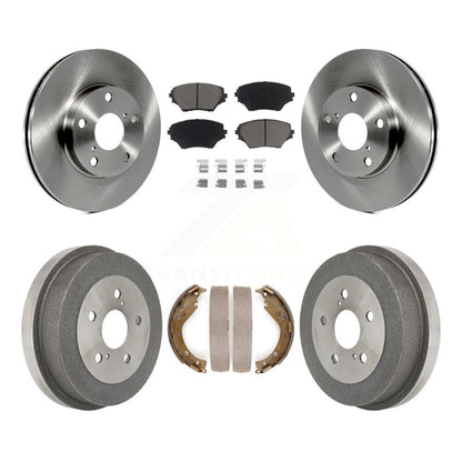 Rotors de frein à disque avant et arrière, plaquettes en céramique et Kit de tambour pour Toyota RAV4