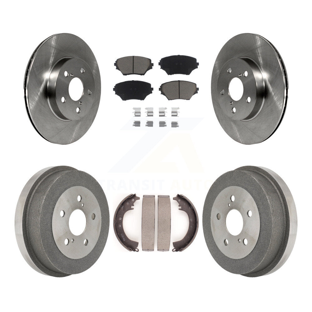 Rotors de frein à disque avant et arrière, plaquettes en céramique et Kit de tambour pour Toyota RAV4