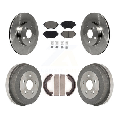 Rotors de frein à disque avant et arrière, plaquettes en céramique et Kit de tambour pour Toyota RAV4