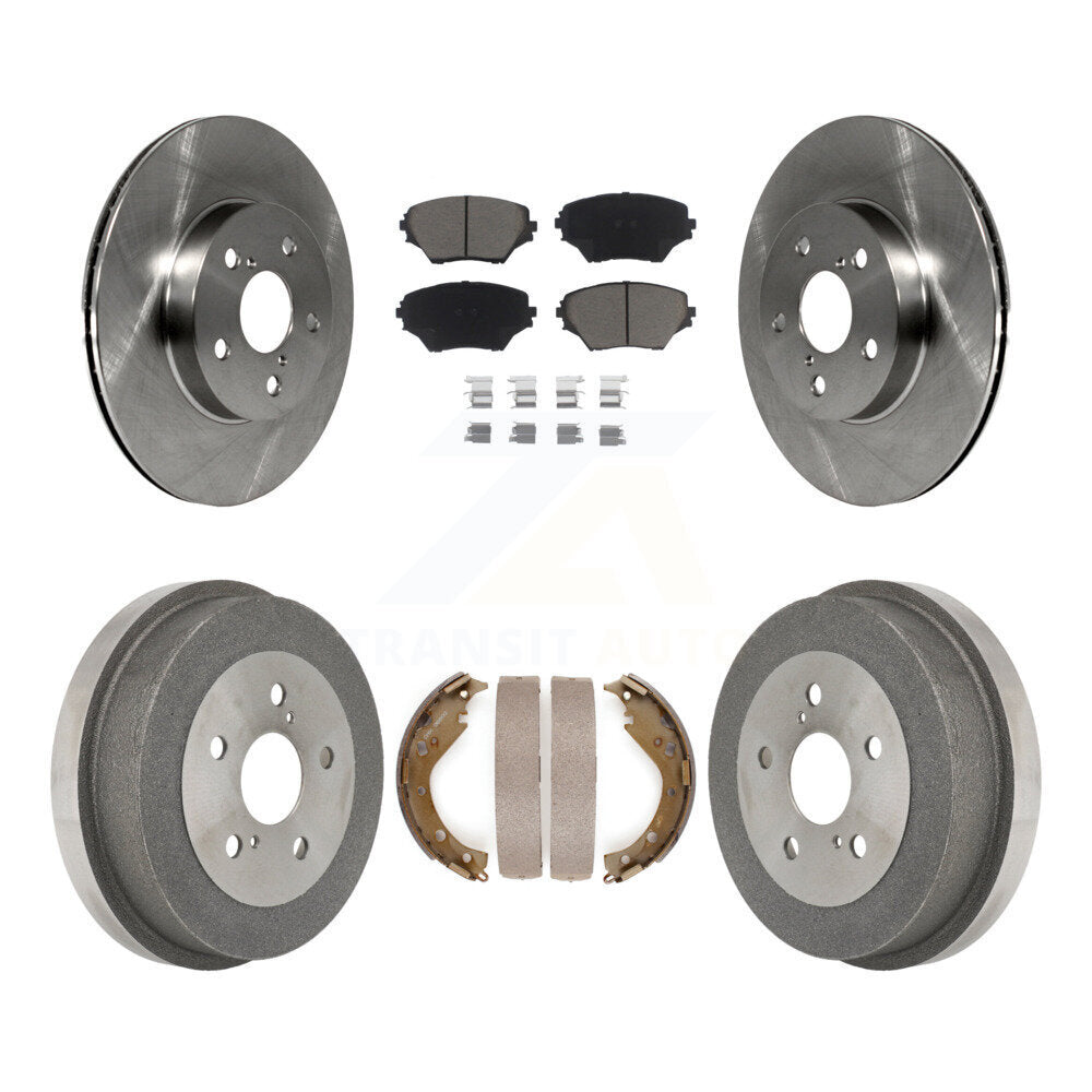 Rotors de frein à disque avant et arrière, plaquettes en céramique et Kit de tambour pour Toyota RAV4