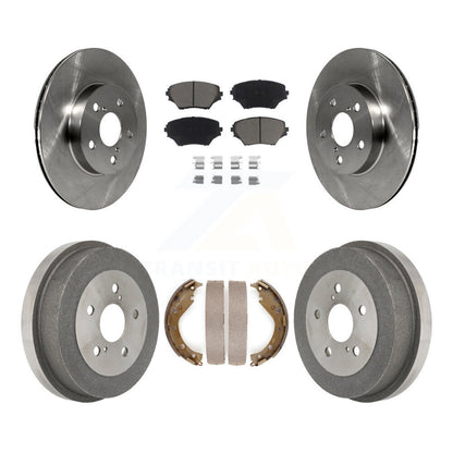 Rotors de frein à disque avant et arrière, plaquettes en céramique et Kit de tambour pour Toyota RAV4