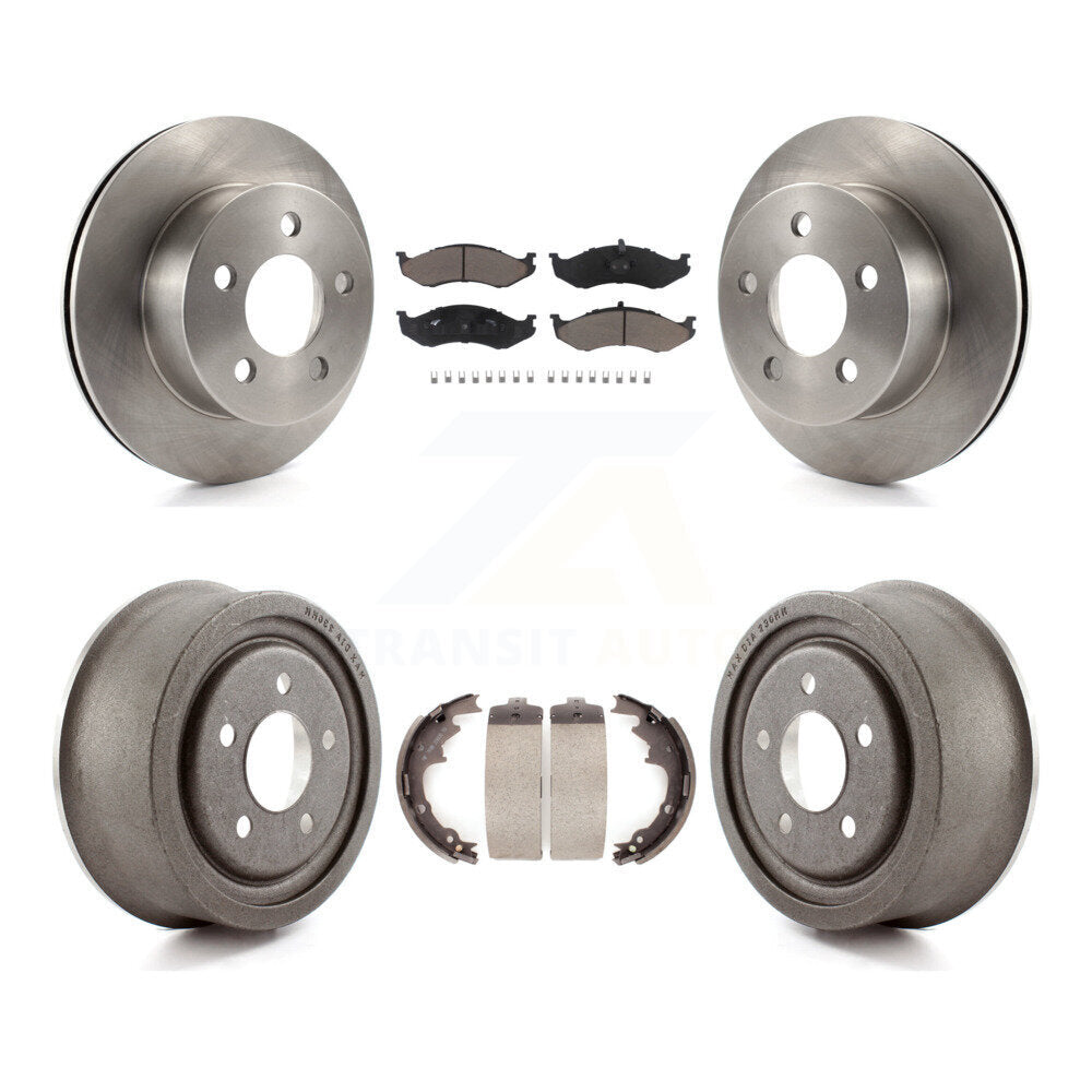 Rotors de frein à disque avant et arrière, plaquettes en céramique et Kit de tambour pour Jeep Wrangler TJ