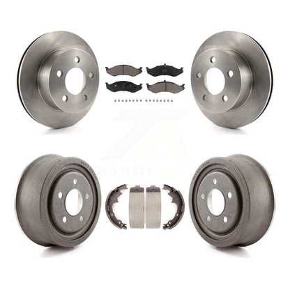 Rotors de frein à disque avant et arrière, plaquettes en céramique et Kit de tambour pour Jeep Wrangler TJ