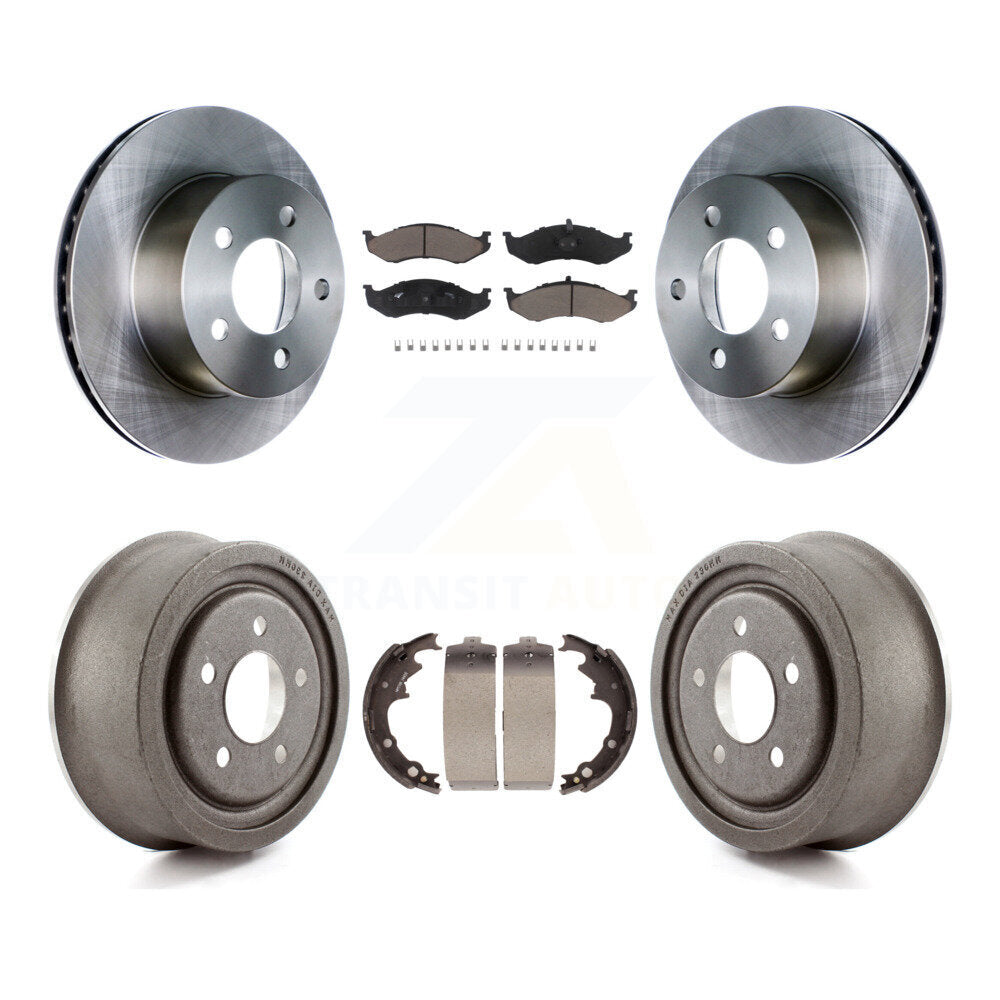 Rotors de frein à disque avant et arrière, Kit de tampons et de tambour en céramique pour Jeep Wrangler Cheroke