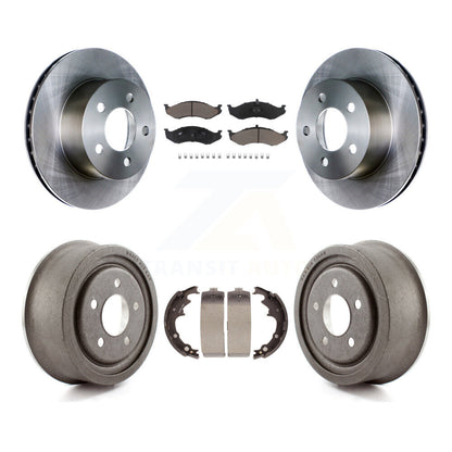 Rotors de frein à disque avant et arrière, Kit de tampons et de tambour en céramique pour Jeep Wrangler Cheroke