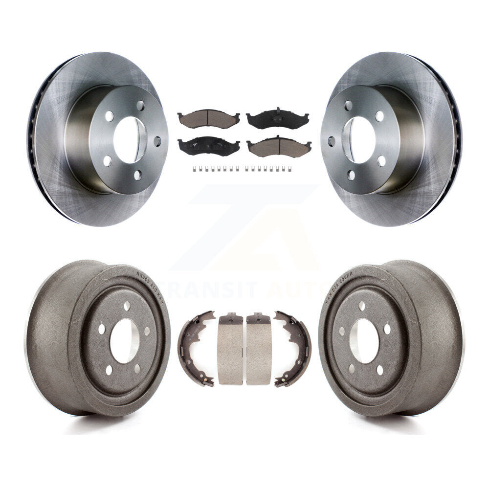 Rotors de frein à disque avant et arrière, plaquettes en céramique et Kit de tambour pour Jeep TJ K8C-102612