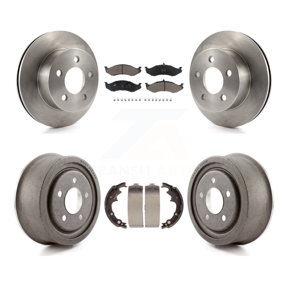 Rotors de frein à disque avant et arrière, tampons en céramique et Kit de tambour pour Jeep Wrangler