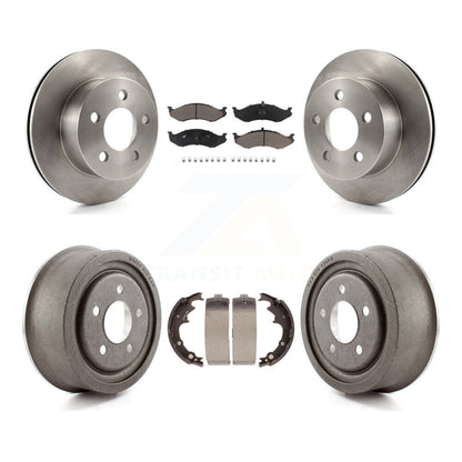 Rotors de frein à disque avant et arrière, tampons en céramique et Kit de tambour pour Jeep Wrangler
