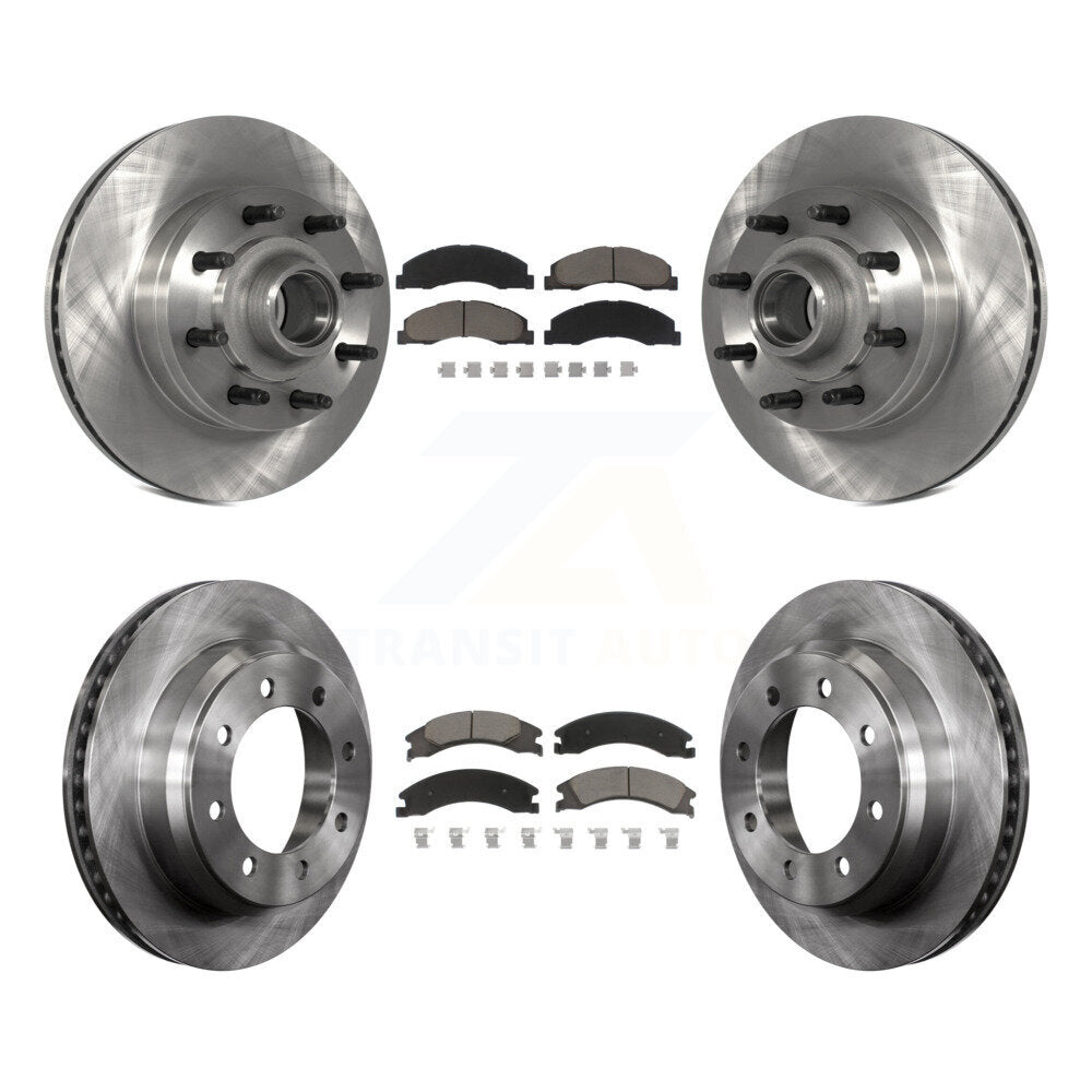 Front Rear Brake Rotor And Ceramic Pad Kit For Ford E-350 Super Duty E-250 E-15