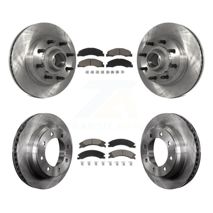 Front Rear Brake Rotor And Ceramic Pad Kit For Ford E-350 Super Duty E-250 E-15