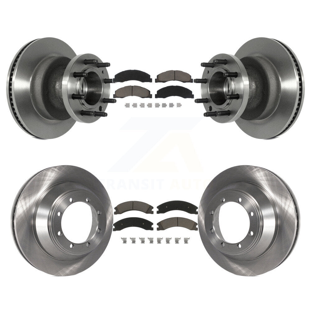 Kit de rotors de frein à disque avant et arrière et plaquettes en céramique pour Ford E-450 Super Duty