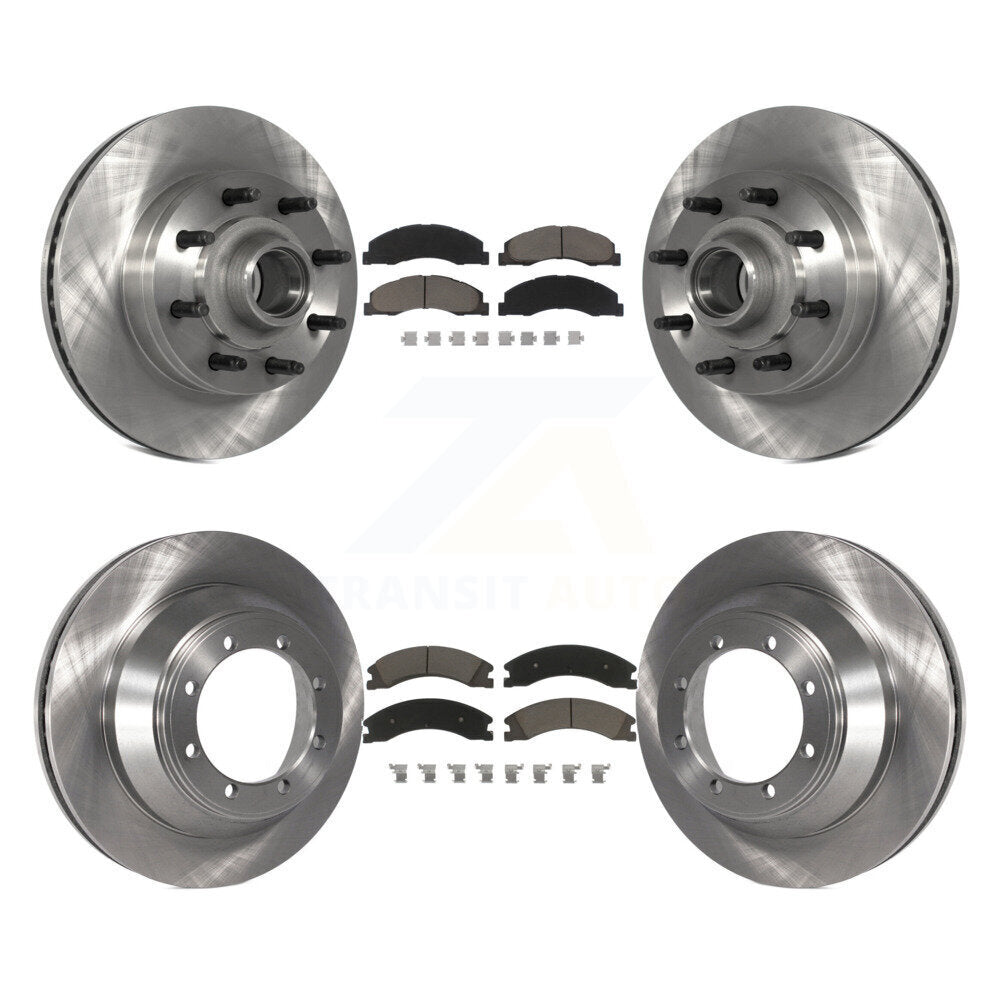 Kit de rotors de frein à disque avant et arrière et plaquettes en céramique pour Ford E-450 Super Duty