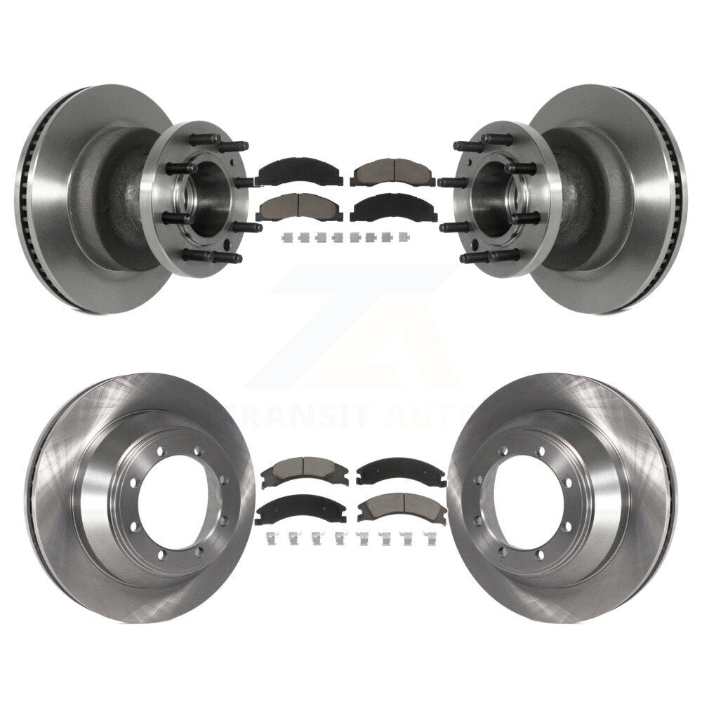 Kit de rotor de frein avant et arrière et plaquettes en céramique, pour moteur DIESEL Ford E-450 Super Duty