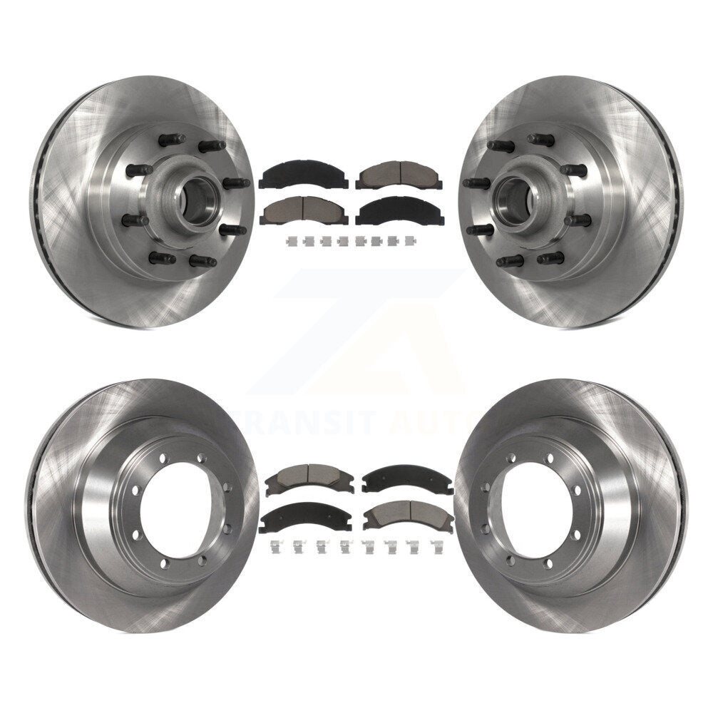 Kit de rotor de frein avant et arrière et plaquettes en céramique, pour moteur DIESEL Ford E-450 Super Duty