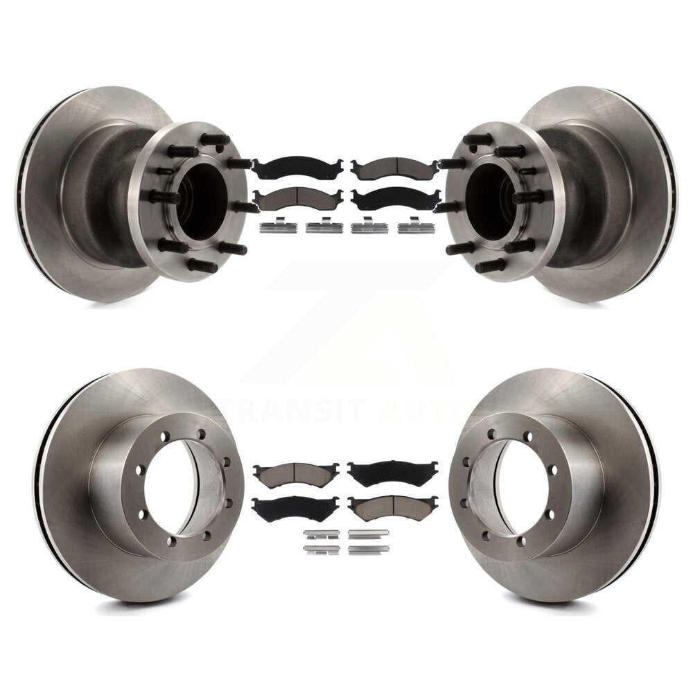 Kit de rotors de frein à disque avant et arrière et plaquettes en céramique pour Ford E-350 Super Duty