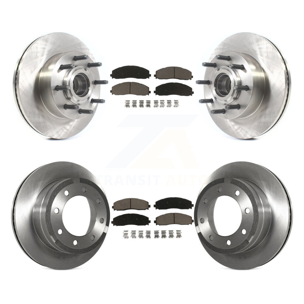 Rotors de frein à disque avant et arrière et Kit de plaquettes en céramique pour Ford F-350 Super Duty F-25