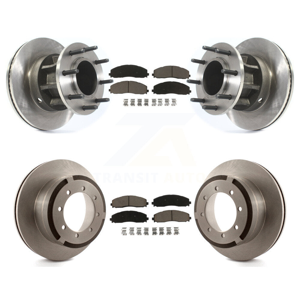 Rotors de frein à disque avant et arrière et Kit de plaquettes en céramique pour Ford F-350 Super Duty F-25