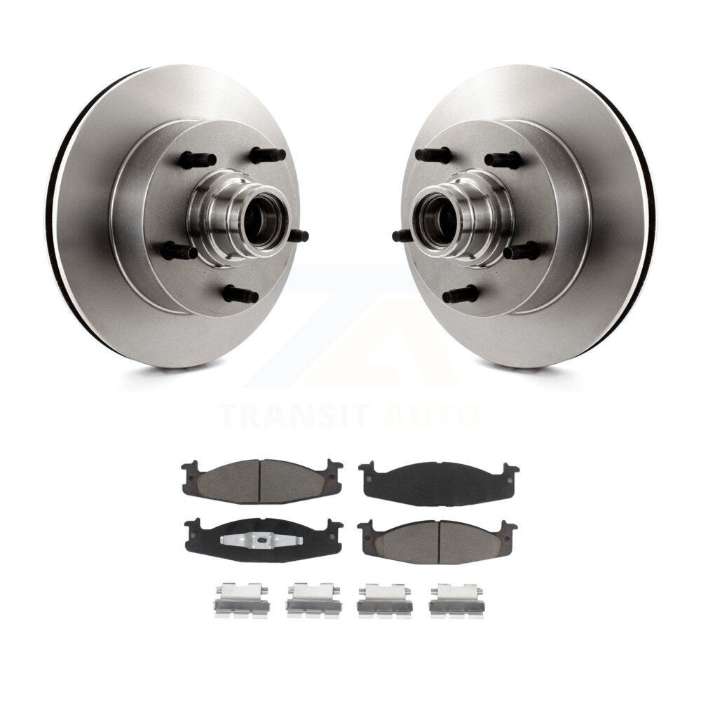 Kit de moyeu de Rotor de frein à disque avant et de plaquettes en céramique, pour Ford E-150 Econoline Club Wago
