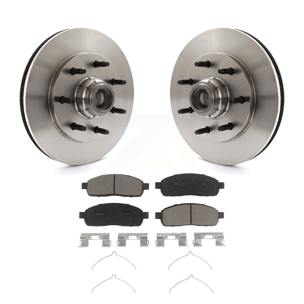 Ensemble de moyeu de rotors de frein à disque avant et kit de plaquettes en céramique pour Ford F-150 RW 2004