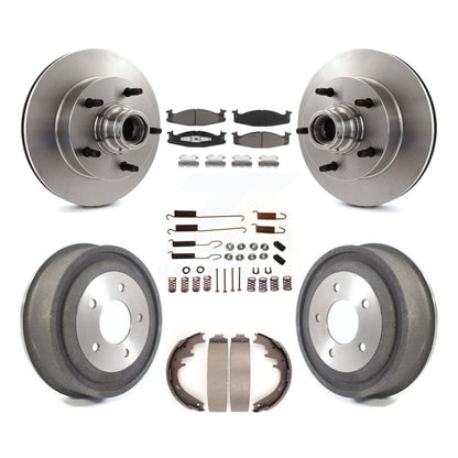 Rotors de frein à disque avant et arrière, Kit de tambour à tampons en céramique (7 pièces) pour Ford E-150 Econolin