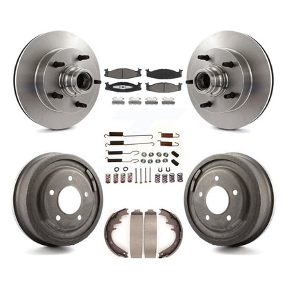 Rotors de frein à disque avant et arrière, Kit de tambour à tampons en céramique (7 pièces) pour Ford E-150 Econolin